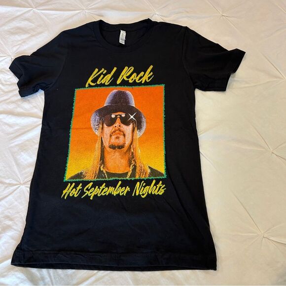 Black Kid Rock Hot September Nights Concert 2019 Crew Neck Short Sleeve T Shirt - Picture 1 of 8